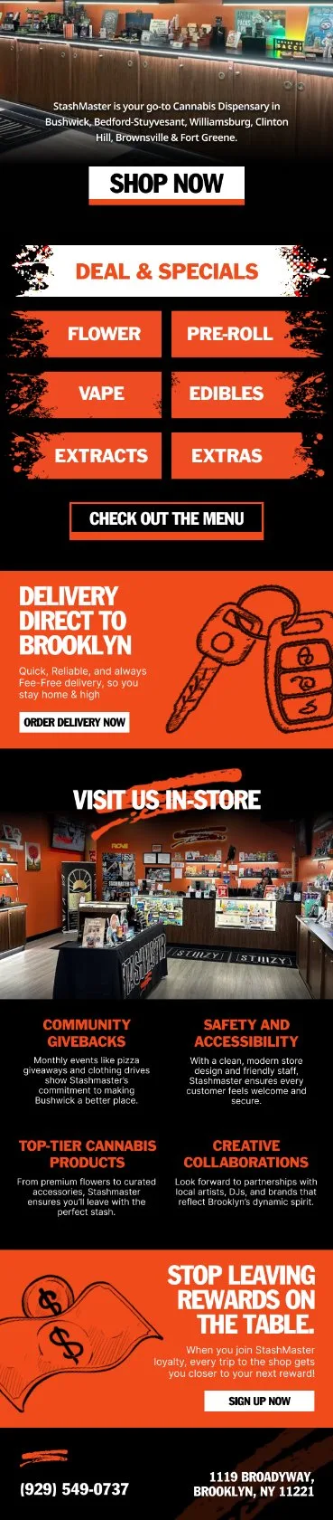 StashMaster Brooklyn cannabis email campaign