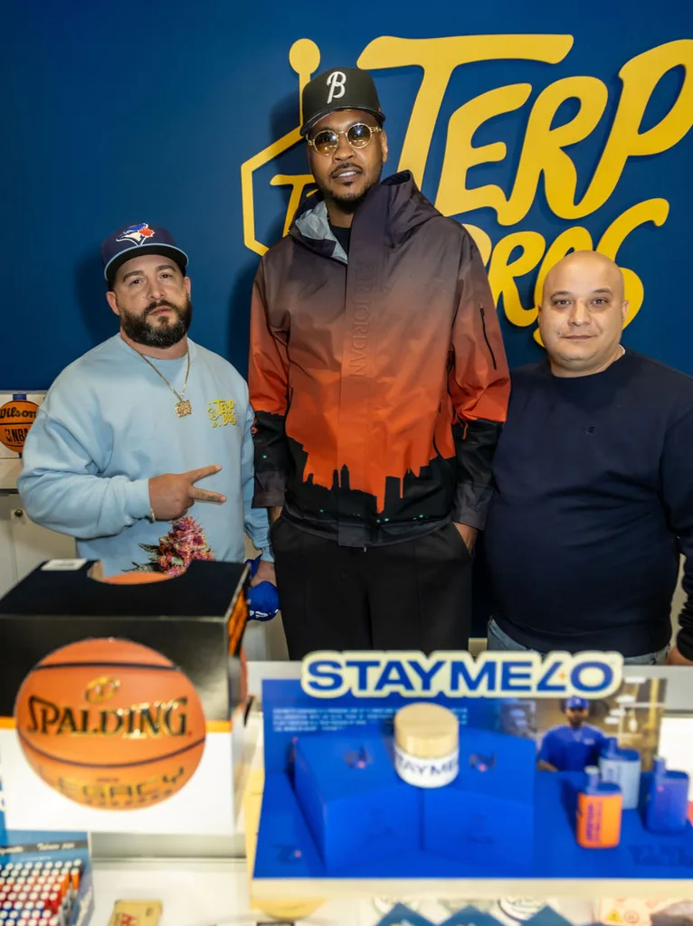 Gold Standard Solutions founder with Carmelo Anthony at Terp Bros Cannabis dispensary Queens New York